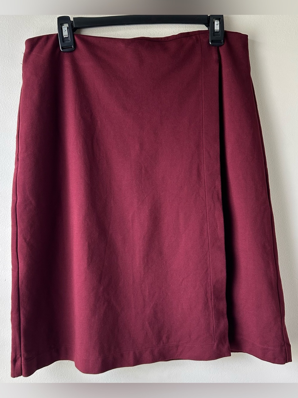 5 FOR $25 | Liz Claiborne Career Faux Wrap A-line Midi Skirt Maroon Burgundy 10